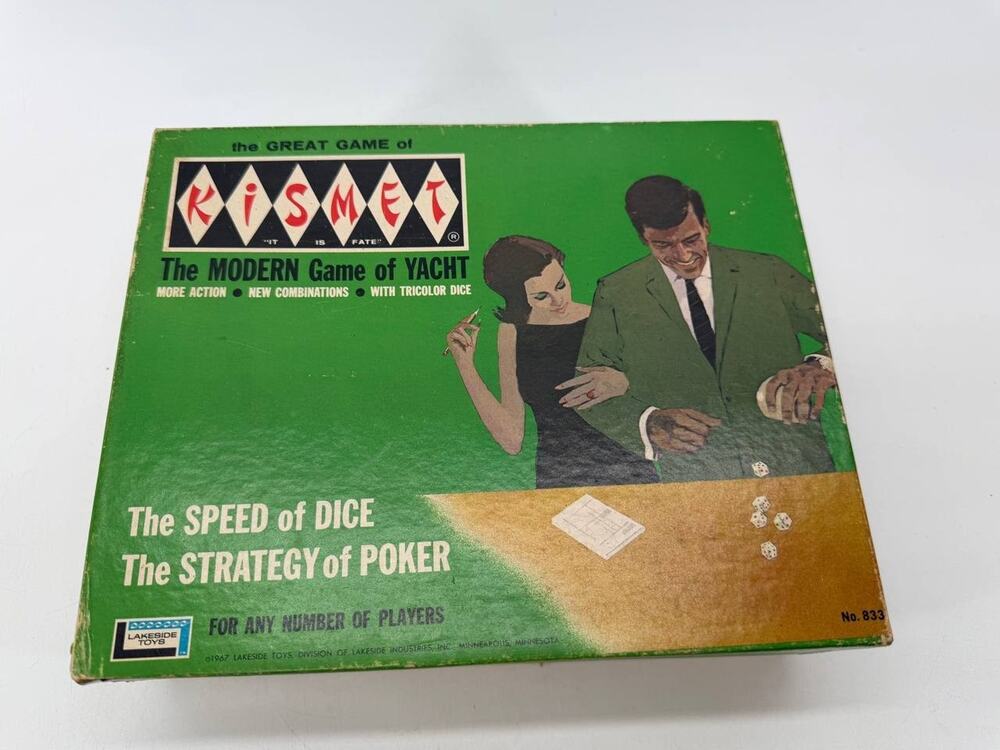 Vintage 1967 Lakeside Kismet Yacht Dice Game Tricolor No 833 2.30 lb